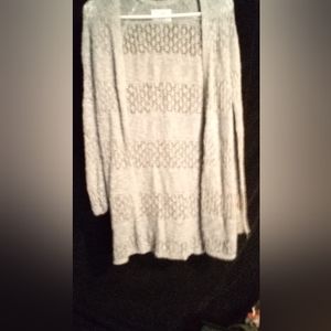 Women's Justice Cardigan gray and white size 12